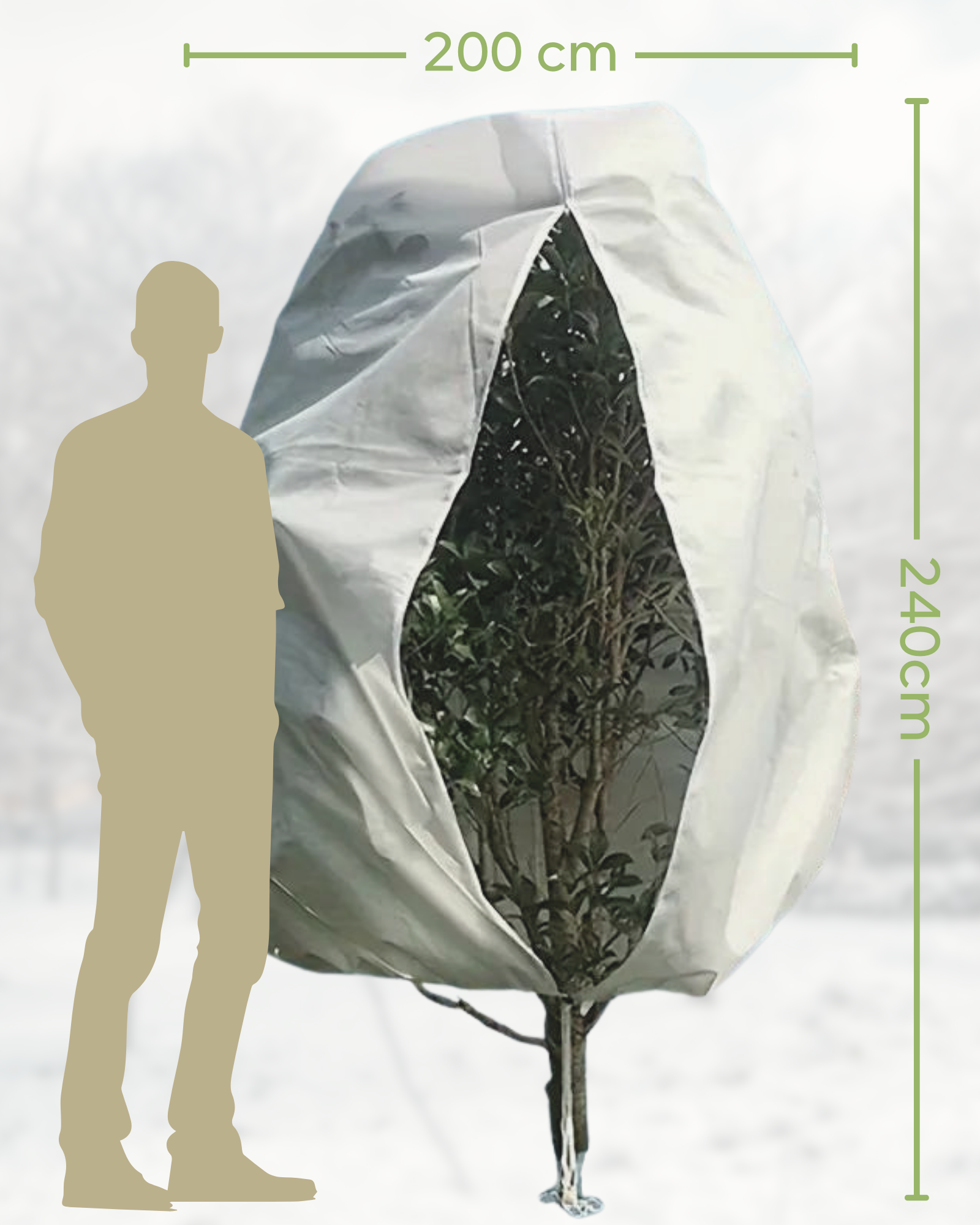 Frost- &amp;  Winterschutzvlies - Robuste Pflanzenabdeckung mit Reiẞverschluss