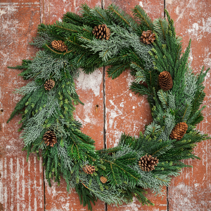 Nobilis-Dekoranz - Adventskranz aus Tannenzweigen